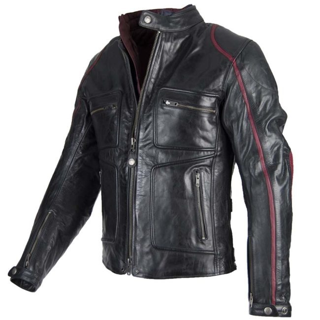 Chaqueta moto invierno cafe racer hombre Le Mans negra frente