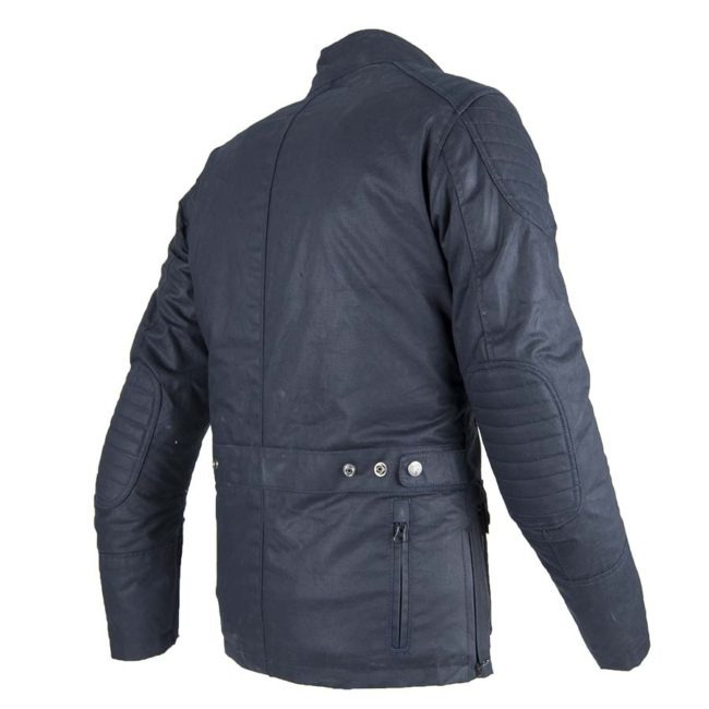 Chaqueta moto invierno cafe racer hombre london espalda azul