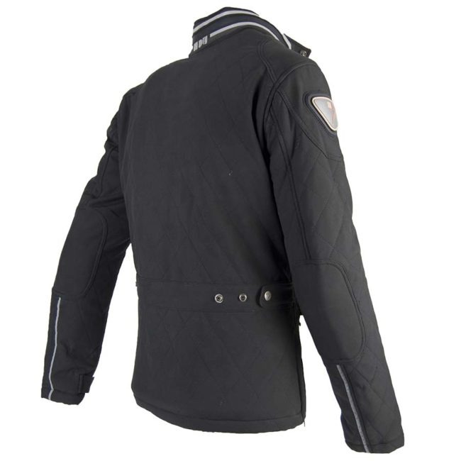 Chaqueta moto invierno cafe racer hombre style man negro espalda