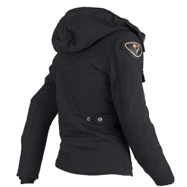 Chaqueta moto invierno cafe racer mujer urban III lady negra espalda