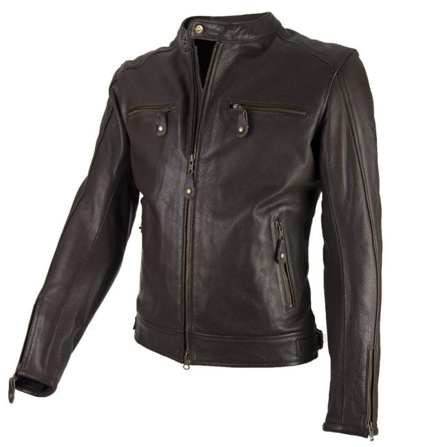 Chaqueta moto verano cafe racer street cool negra espalda